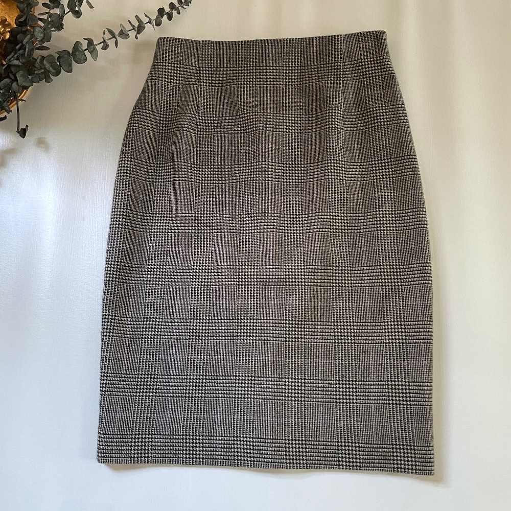 Ralph Lauren Purple Label Skirt 2 Glen Plaid Pencil Career Office Academia Ivy